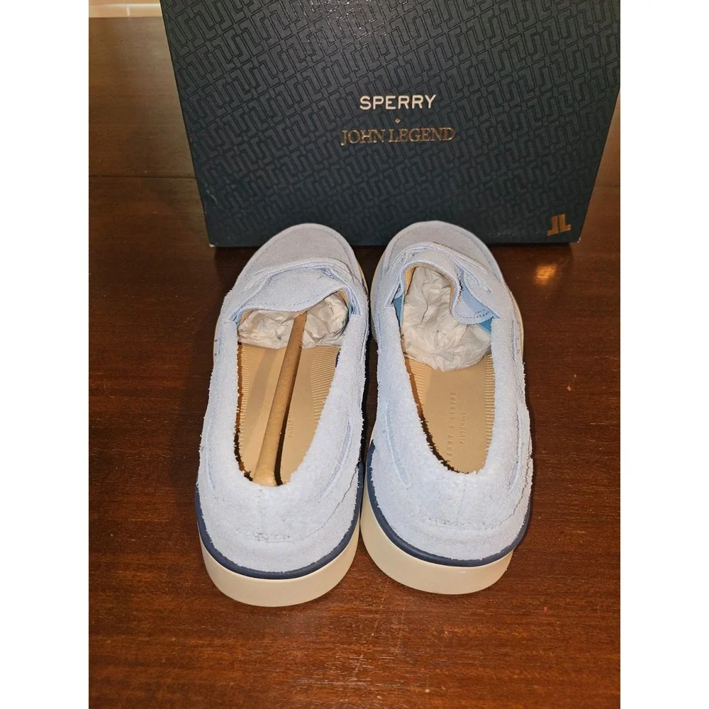 Mens Sperry x John Legend Signature Suede 2-Eye Boat Shoes Blue‎ Mens 8M